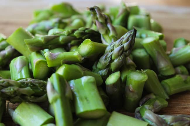 chopped asparagus. 