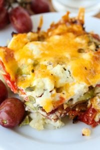 Overnight Bacon and Asparagus Breakfast Casserole from The Food Charlatan