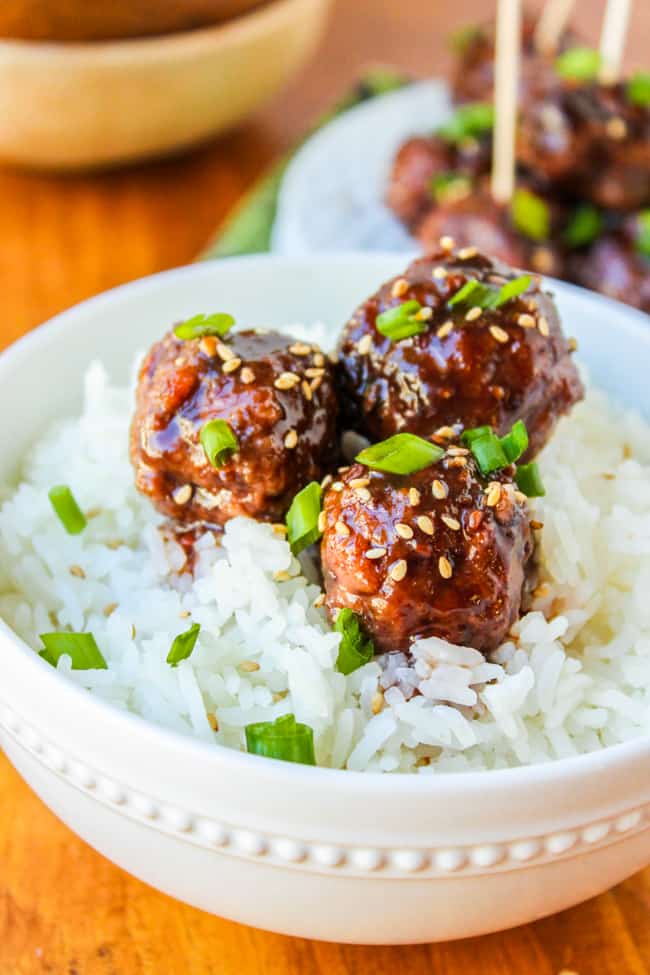 Slow Cooker Raspberry Balsamic Meatballs from The Food Charlatan