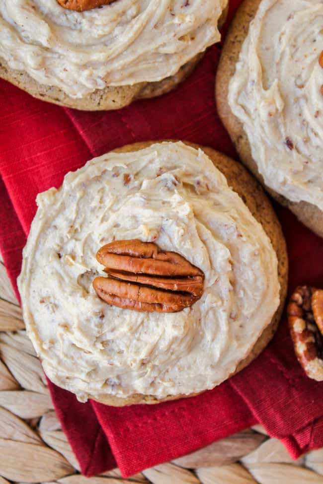 Soft Cinnamon Cookies with Maple Pecan Frosting from The Food Charlatan