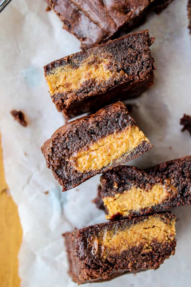 Reese's Stuffed Brown Butter Brownies from The Food Charlatan