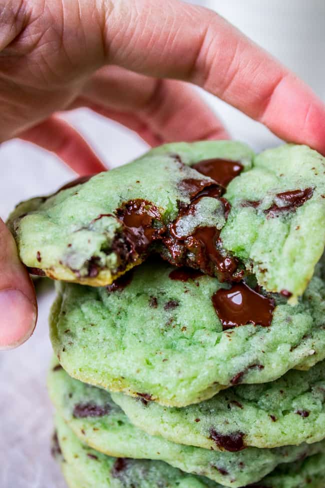 Mint Chocolate Chip Cookies - The Food Charlatan