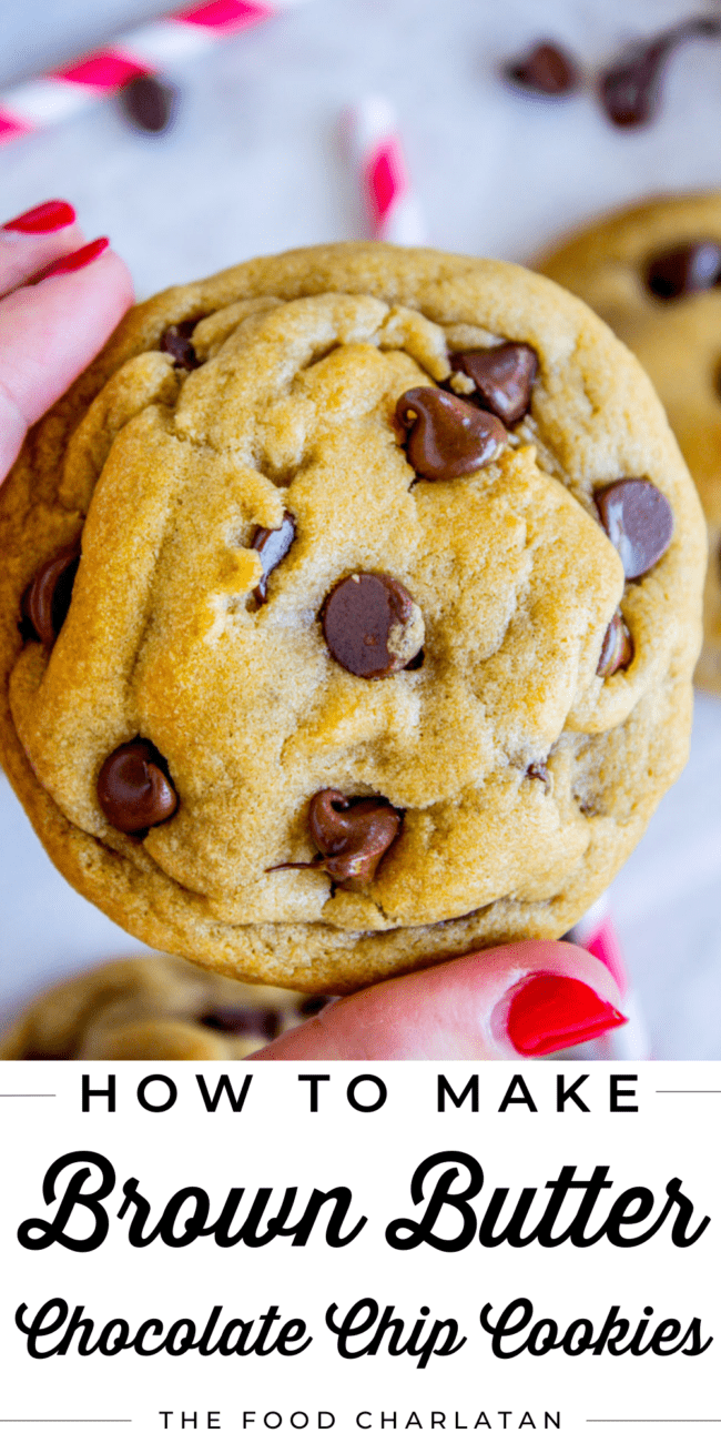 hand holding a chocolate chip cookie.