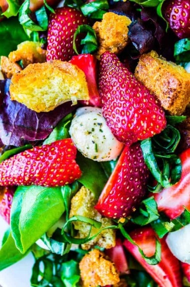 Strawberry Panzanella Salad from The Food Charlatan