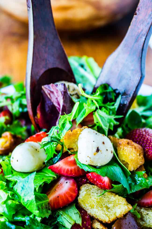 Strawberry Panzanella Salad from The Food Charlatan