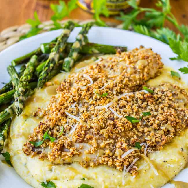 Almond-Crusted Honey Dijon Tilapia from The Food Charlatan