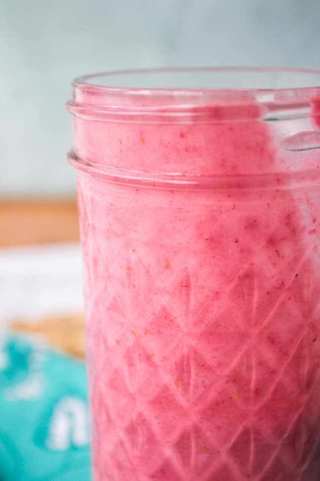 Raspberry Peanut Butter Smoothie from The Food Charlatan