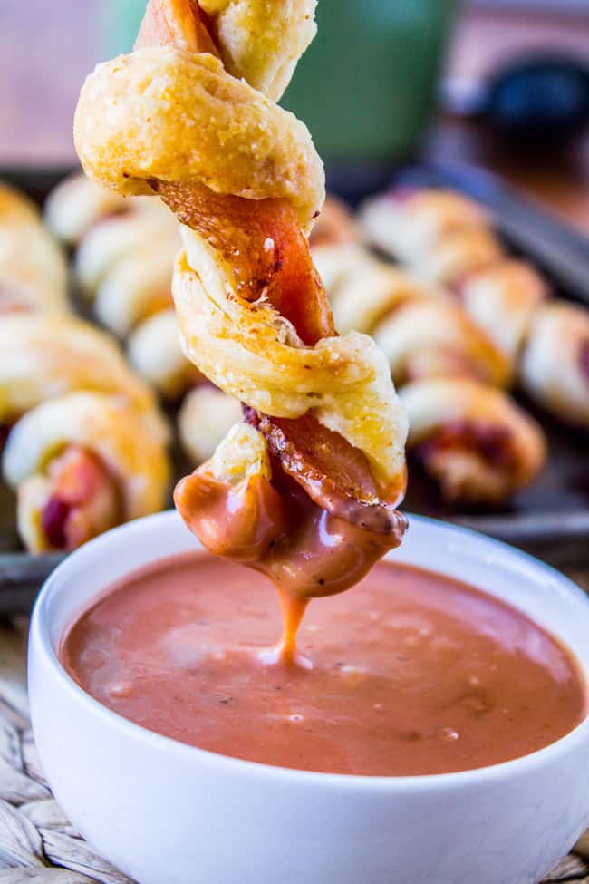 Puffy Bacon Twists (with BBQ Ranch Sauce) from The Food Charlatan