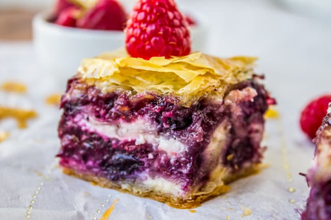 Berry Cheesecake Baklava from The Food Charlatan