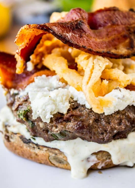 Bacon and Goat Cheese Aioli Burger The Food Charlatan