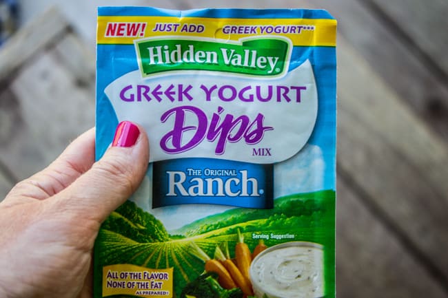 greek yogurt dip mix from hidden valley.