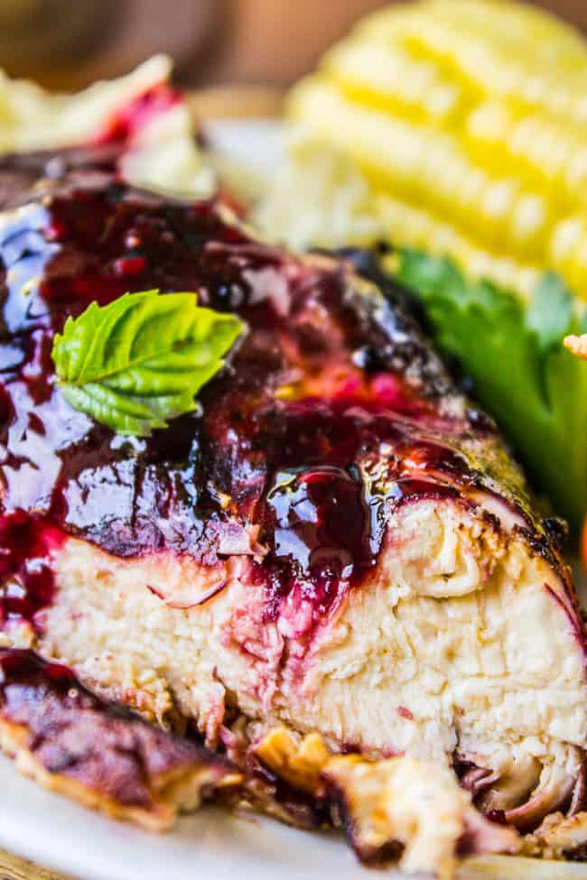 Blackberry Balsamic Glazed Chicken from The Food Charlatan