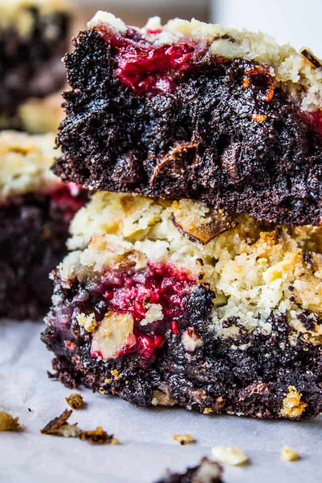 Raspberry Almond Crumb Brownies from The Food Charlatan