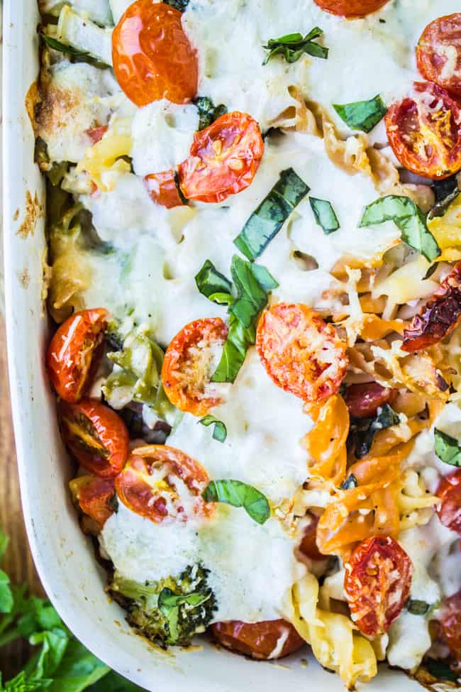 Tomato Basil Summer Veggie Casserole