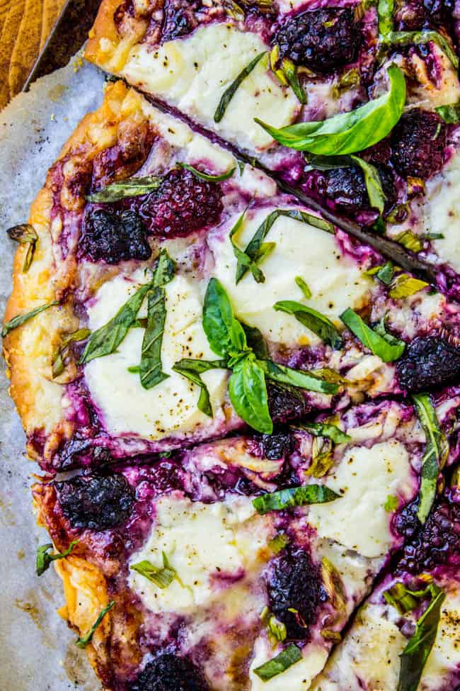 Blackberry Ricotta Pizza with Basil from The Food Charlatan