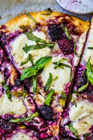 Blackberry Ricotta Pizza with Basil from The Food Charlatan