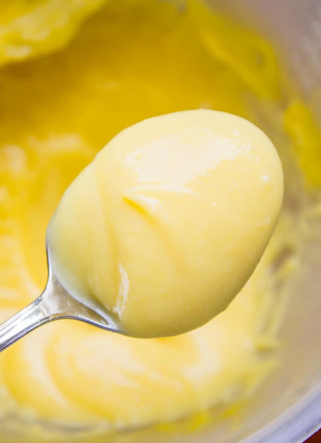 a spoonful of homemade lemon curd.