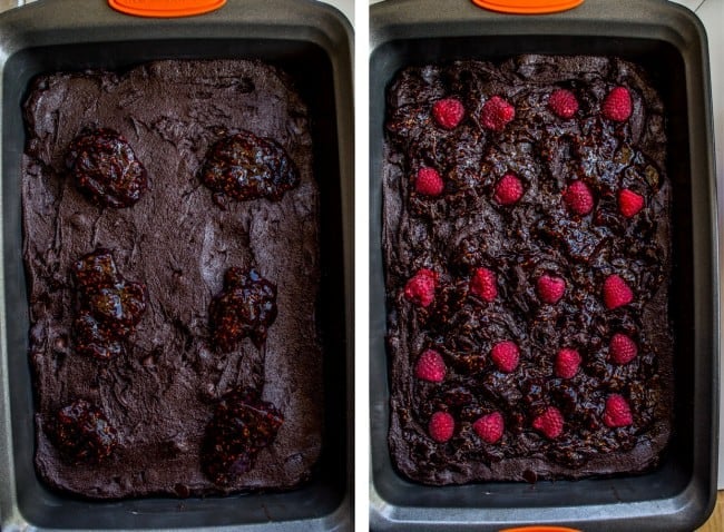 Raspberry Almond Crumb Brownies from The Food Charlatan