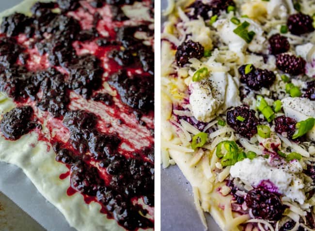 How to make ricotta pizza with blackberries