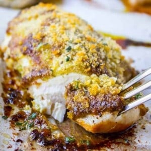 Easy Baked Pesto Chicken from The Food Charlatan