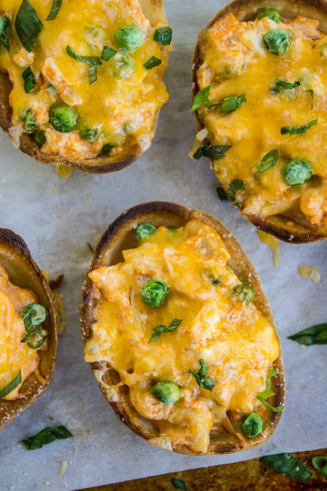 Cheesy Buffalo Chicken Boats from The Food Charlatan