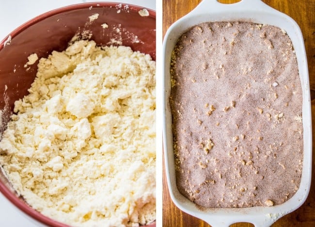 Dough in pan and in baking dish