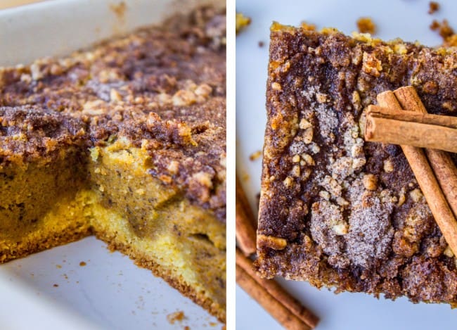 Slices of pumpkin pie cake