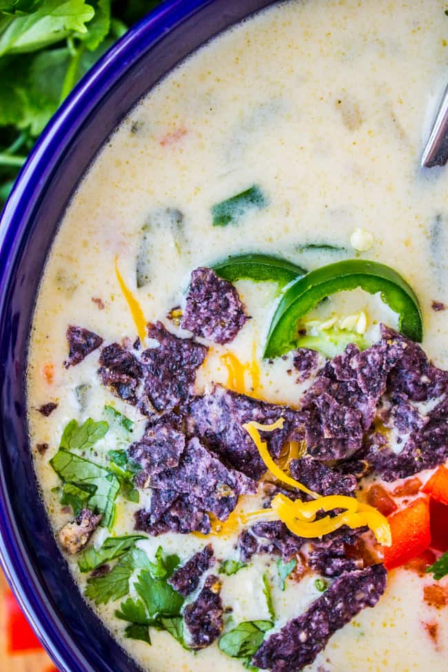 Easy Queso Dip Potato Soup from The Food Charlatan