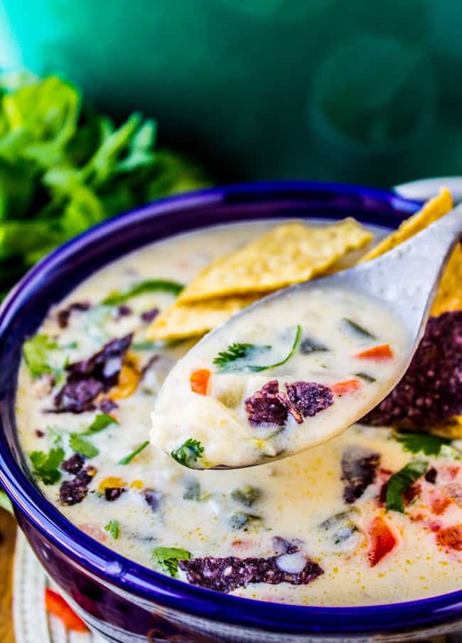 Easy Queso Dip Potato Soup from The Food Charlatan