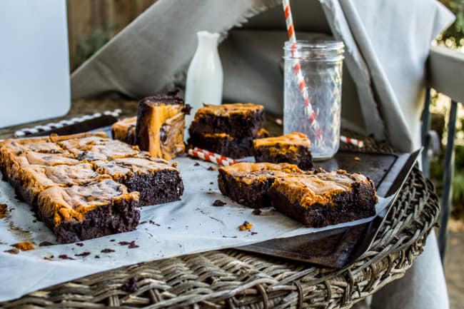 Pumpkin Cream Cheese Swirl Brownies from The Food Charlatan