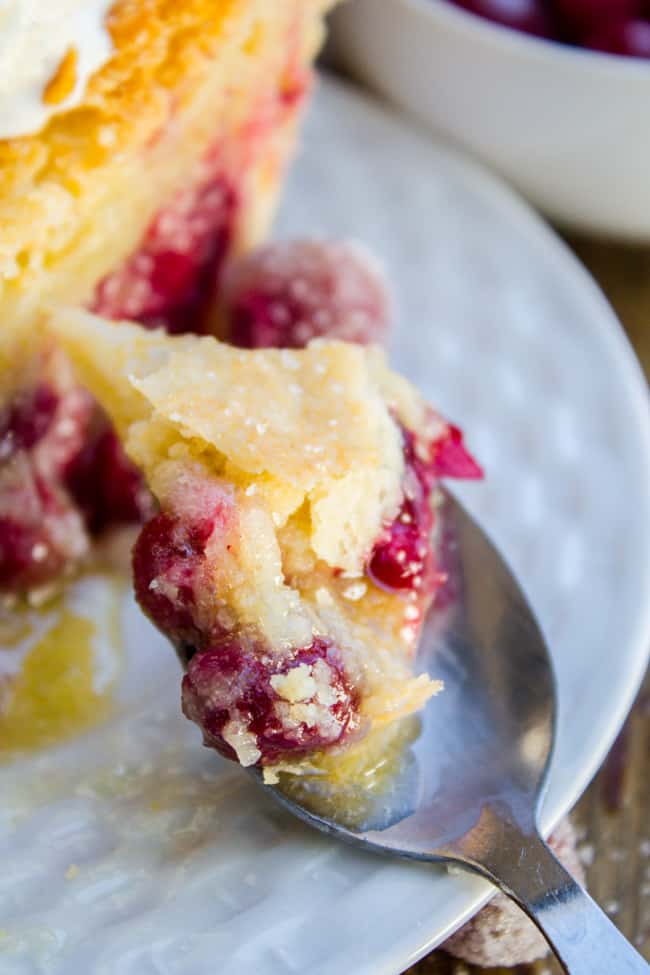 Custard cranberry pie filling