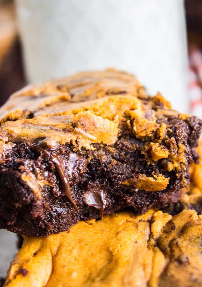 Pumpkin Cream Cheese Swirl Brownies from The Food Charlatan