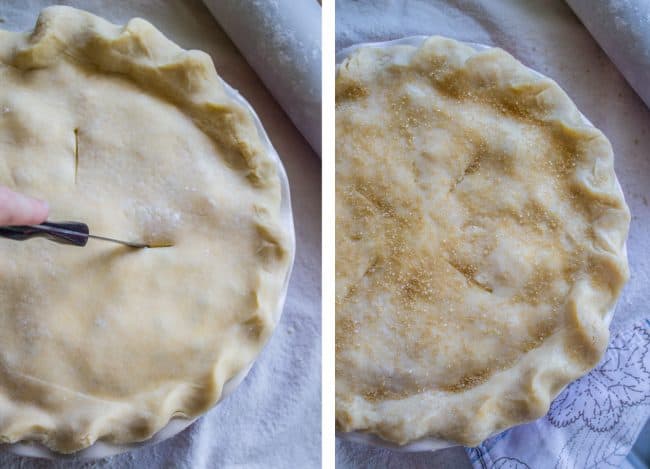 Cutting the slit in the top layer of crust