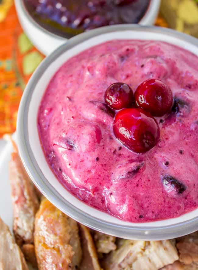 2 Ingredient Creamy Cranberry Sauce from The Food Charlatan