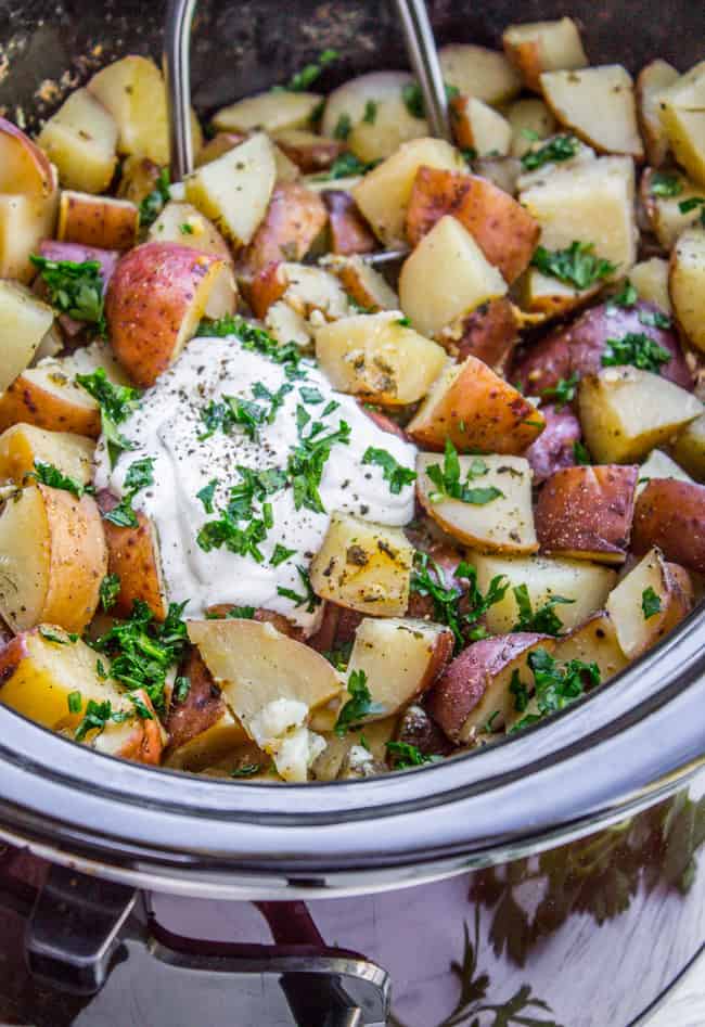 Slow Cooker Buttermilk Mashed Potatoes from The Food Charlatan