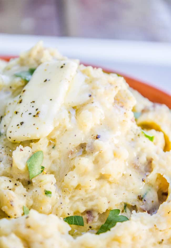 Slow Cooker Buttermilk Mashed Potatoes from The Food Charlatan