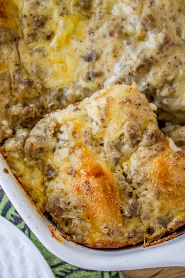 Overnight Biscuits and Gravy Casserole - The Food Charlatan