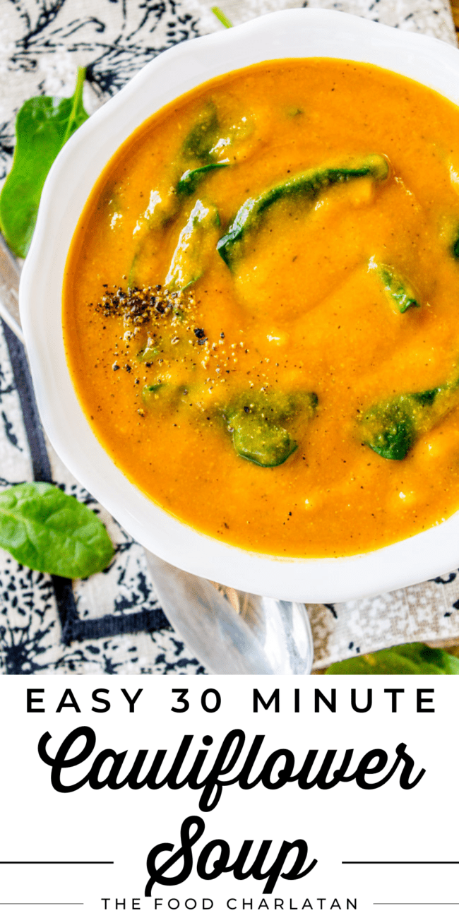 Creamy Cauliflower Carrot Soup (Vegan) - The Food Charlatan