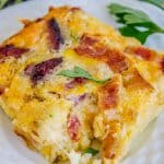 Cheesy Overnight Bacon and Egg Breakfast Casserole from The Food Charlatan