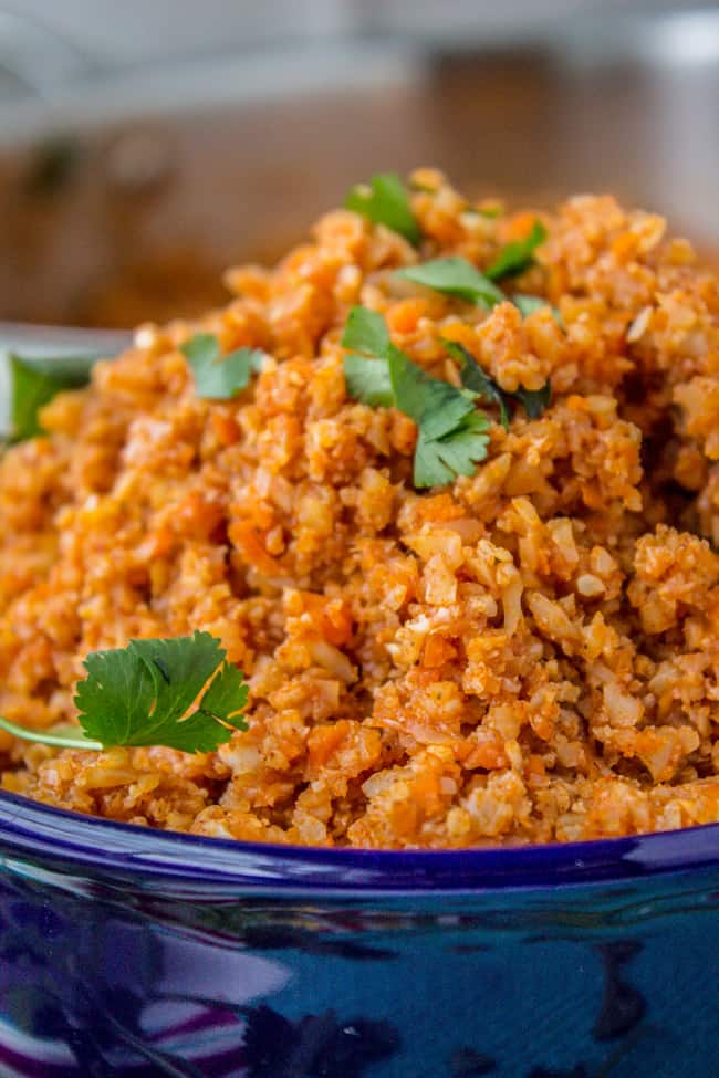 Spanish Cauliflower Rice (to eat with Mexican Food) from The Food Charlatan