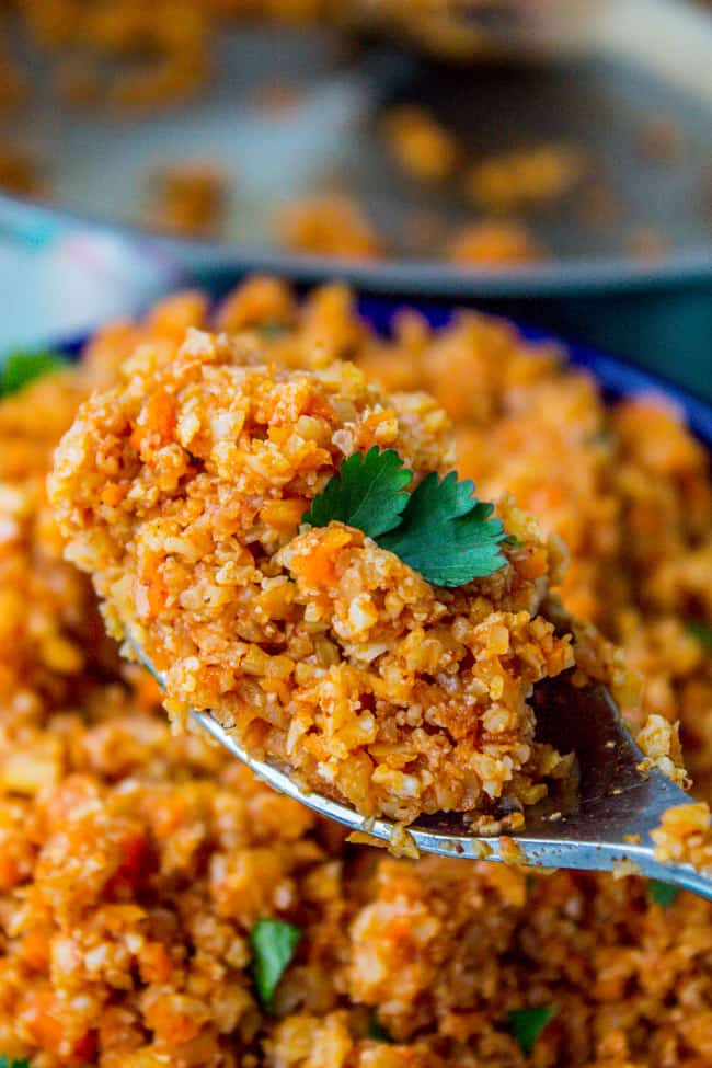 Spanish Cauliflower Rice (to eat with Mexican Food) from The Food Charlatan