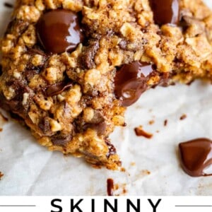 healthy cookies on a baking sheet with bite taken out