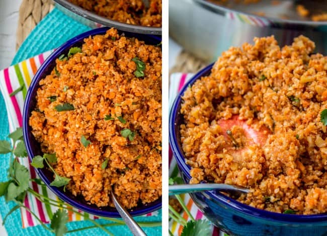 Spanish Cauliflower Rice (to eat with Mexican Food) from The Food Charlatan