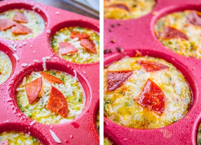 Pizza Egg Muffins (Make Ahead Weekday Breakfast!) from The Food Charlatan