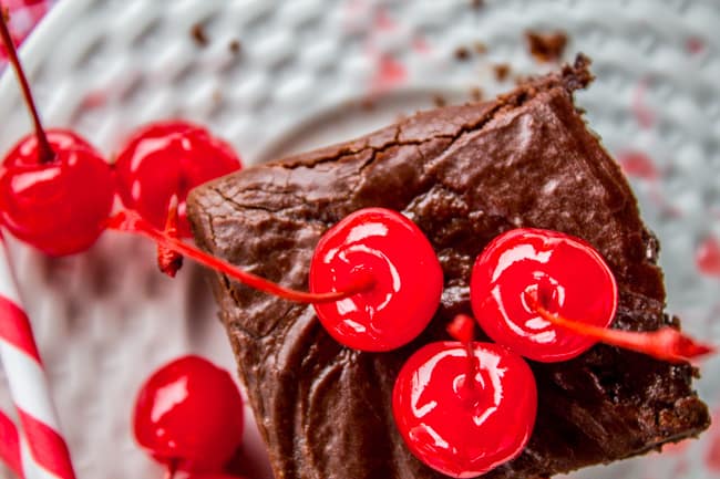 Chocolate Cherry Sheet Cake with Fudge Frosting from The Food Charlatan