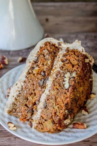 Carrot Cake with Cream Cheese Maple Pecan Frosting from The Food Charlatan