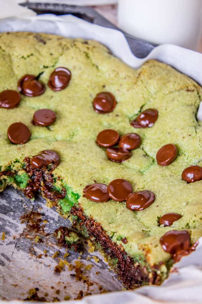 Mint Chocolate Chip Skillet Cookie from The Food Charlatan