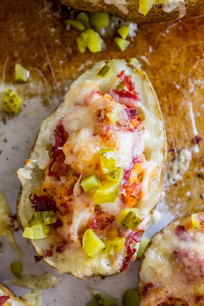 Reuben-Stuffed Twice Baked Potatoes from The Food Charlatan