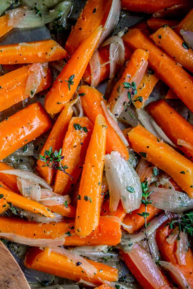 sautéed carrots and shallots with fresh thyme.