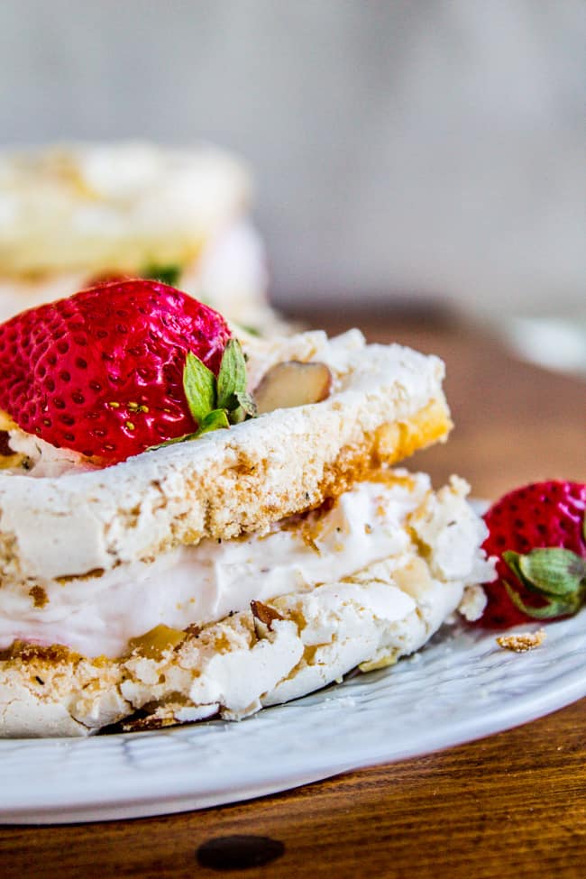 Strawberry Pineapple Meringue Cake from The Food Charlatan